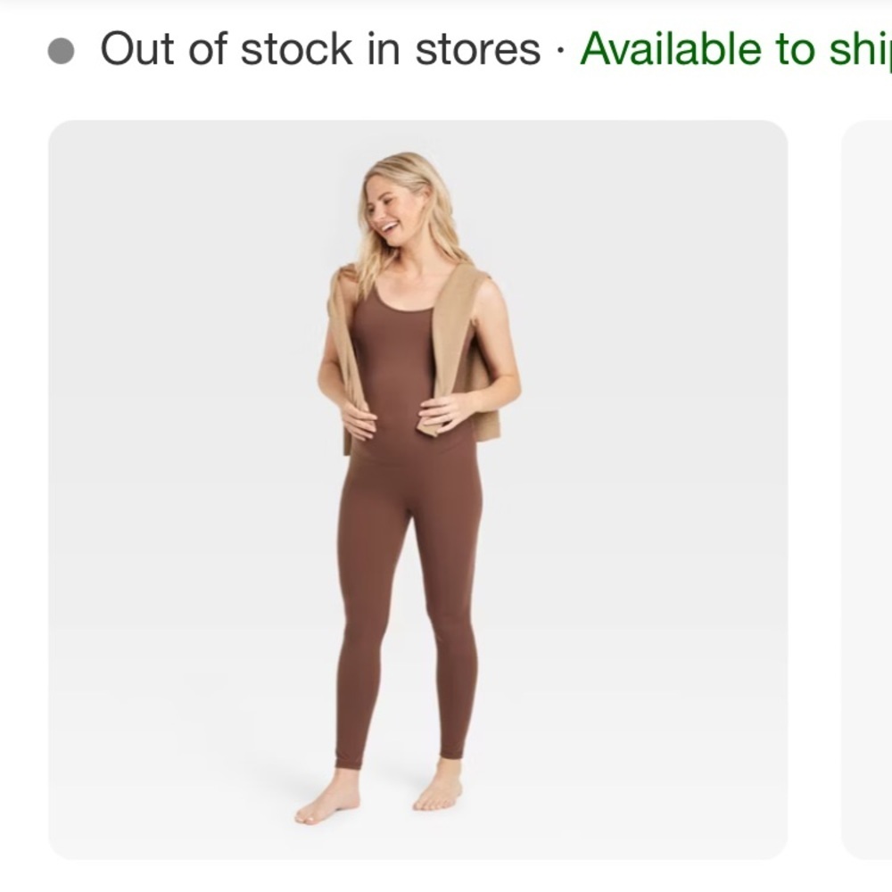 Isabel Maternity by Ingrid & Isabel Brown Jumpsuit